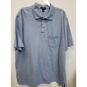 Lands' End size XL polo shirt BLUE  SS collared cotton